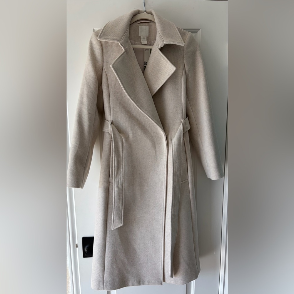 NWT H&M Cream Trench Coat for Women